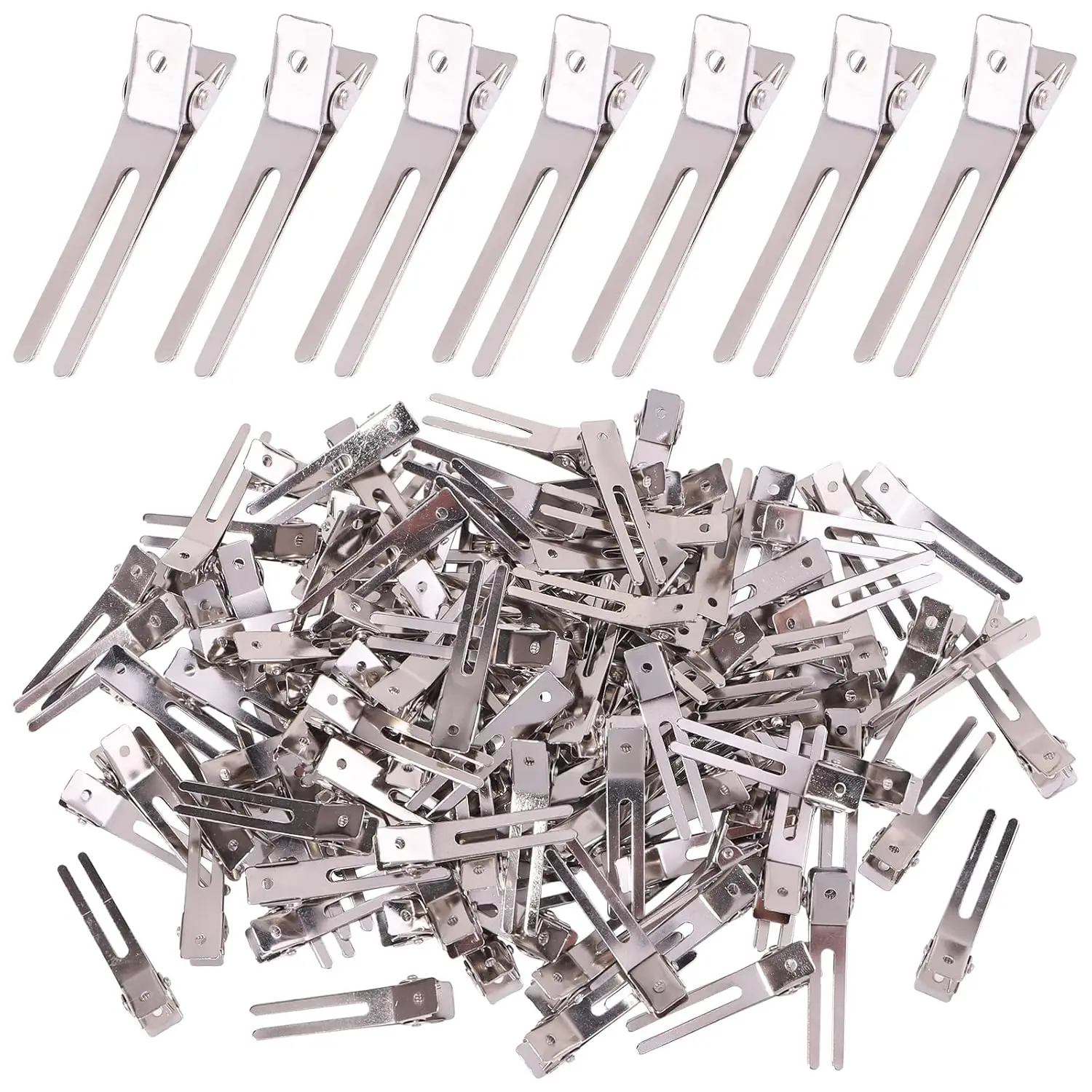 

120 шт. серебристых металлических заколок для волос с двойными зубцами для завивки и укладки, салонное качество