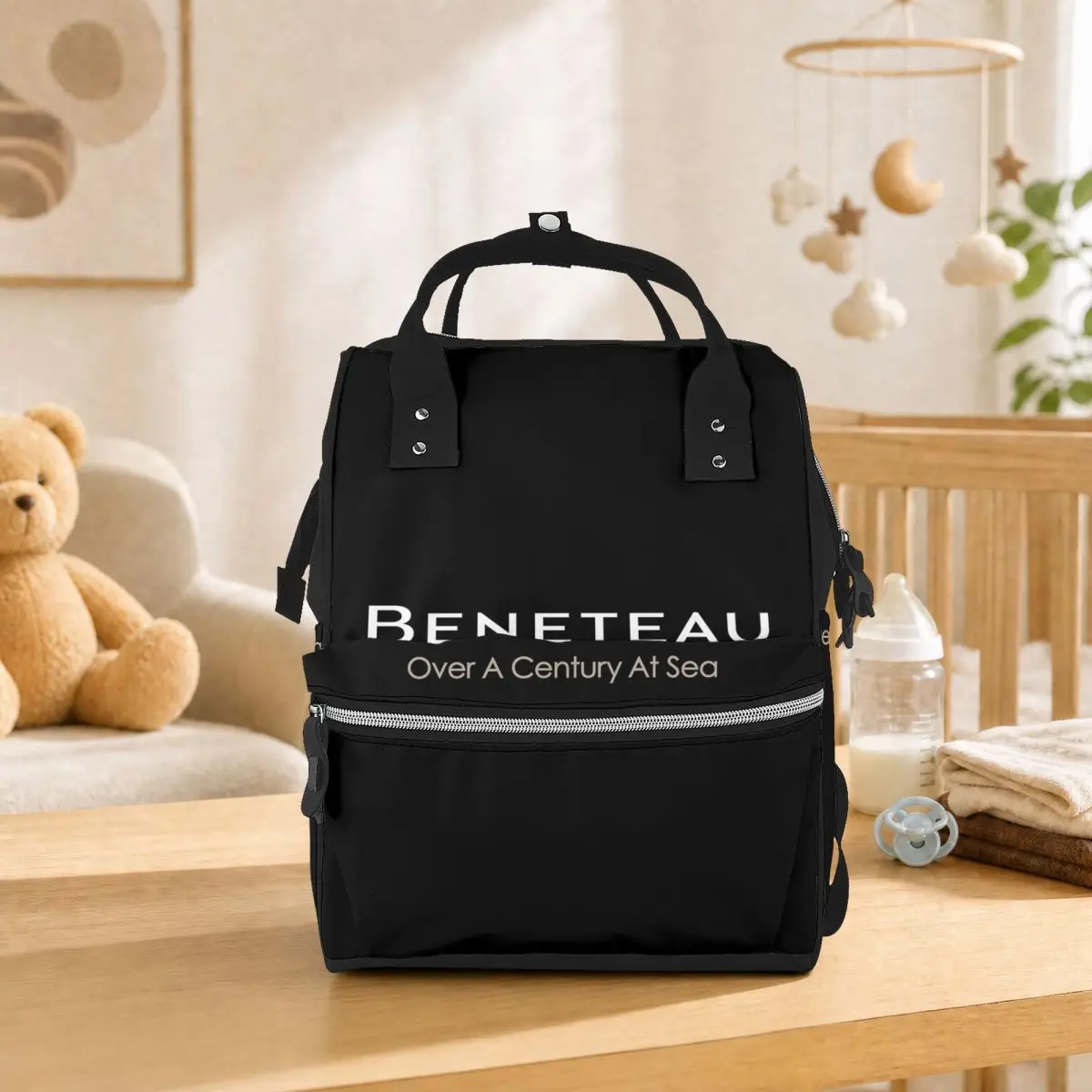 Beneteau Sailboat Sailing Yacht POCKET SIDE Student Backpack School Bag Hiking Travel Daypack for Men Women Bookbag