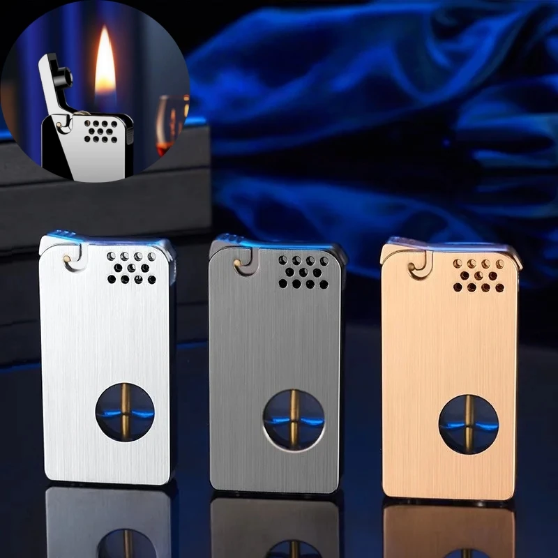 

Transparent Visible Oil Tank Lighter Retro Metal Flint Windproof Smoking Set Men's Smoking Accessories and Smoking Gifts