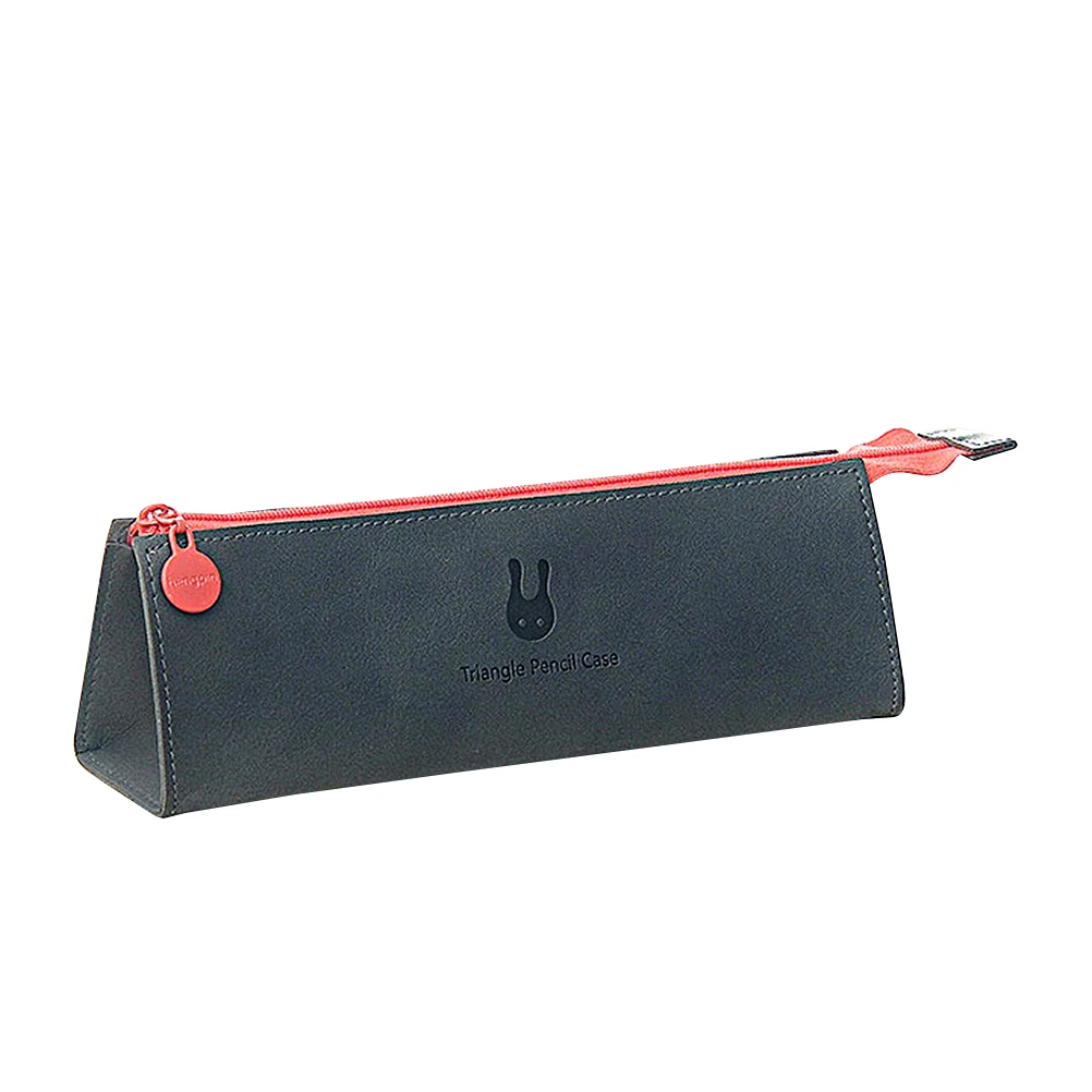 

Triangle Pencil Case Stationery Bag Black High Capacity Student Scratch Resistant Bag Proper Space Capacity Triangle Pencil