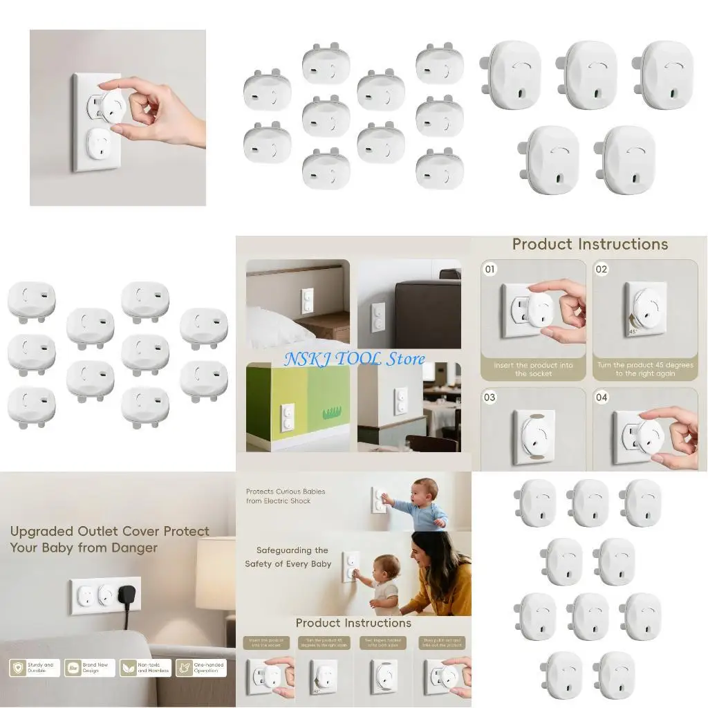 

L8RC Easyly Install Outlet Guards Simple Press to Fit Quick Removal for Parent Convenience in Any Household Room