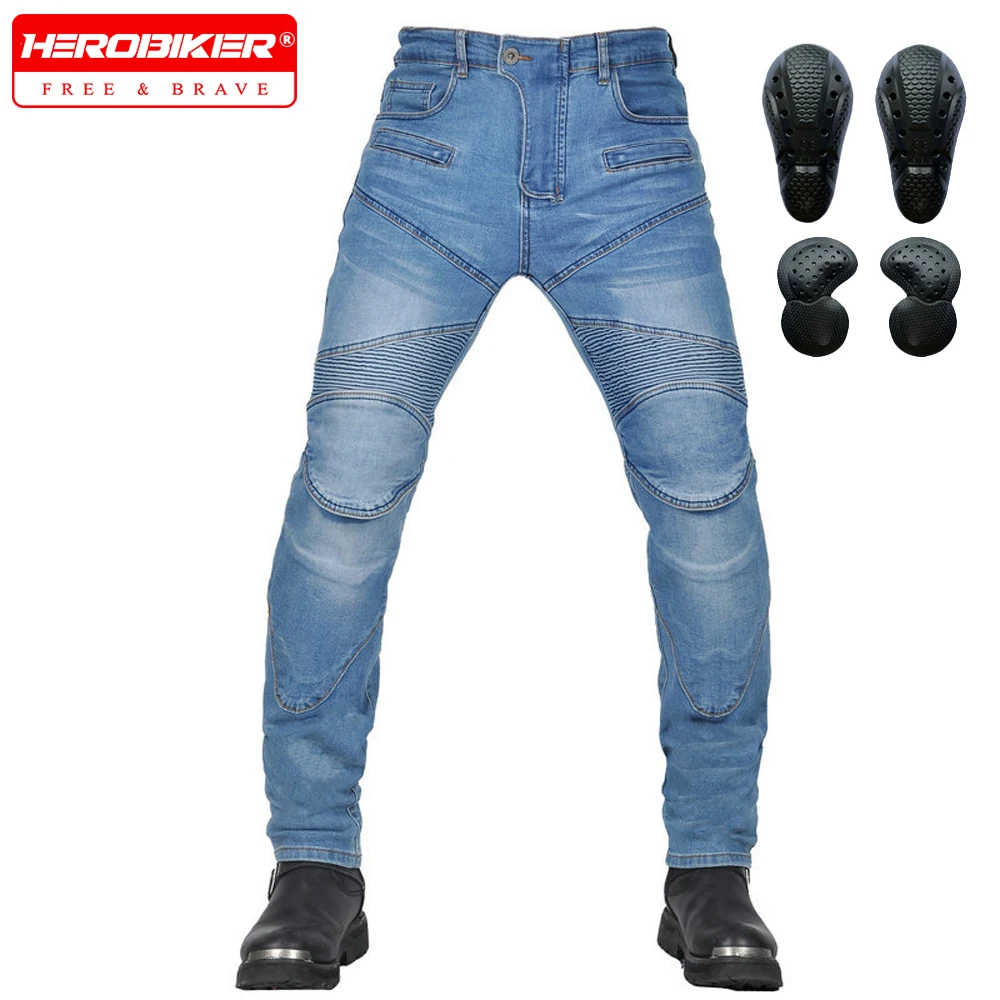 

Motorcycle Jeans Retro Motorbike Casual Stretch High Waist Slim Fit Riding Motorbike Riding Pants