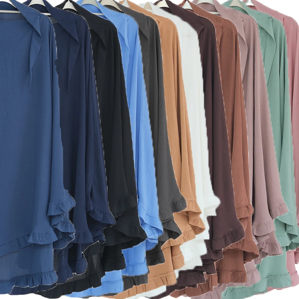 

Молитвенная решетка Абая мусульманский женский хиджаб однослойный длинный химар вуаль бурqa исламский арабский шарф с рюшами головной убор одежда