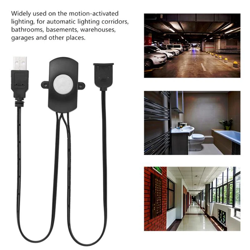 

2X 5A DC5-24V Mini USB PIR инфракрасный датчик движения детектор автоматический переключатель для светодиодной ленты (черный)-A80Z