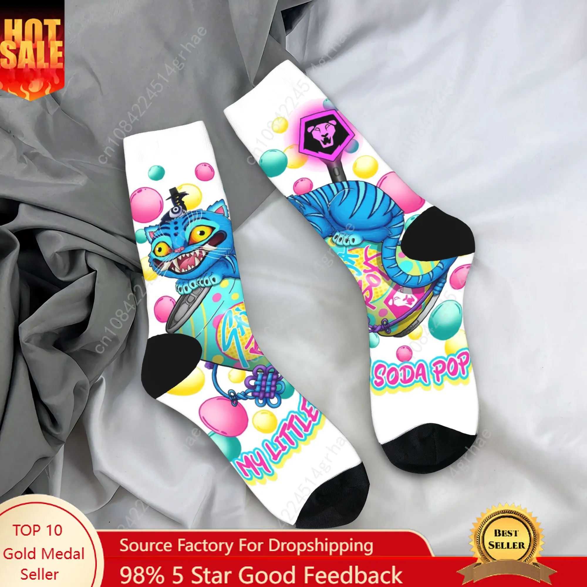 

Soda Pop Derpy Tiger And Bird Kpop Demon Hunters Socks Autumn Stockings Trendy Men Quality Socks Design Running Anti Slip Socks