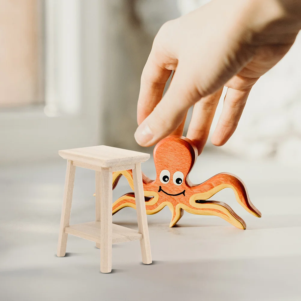 2pcs Mini Furniture Model Mini Blank Stool Mini House Furniture Miniature Stool House Stool Mini Stool