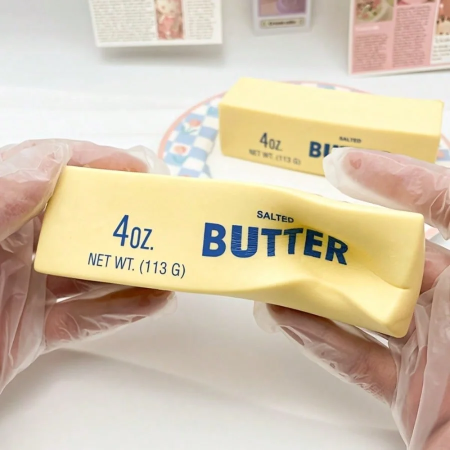 Slow-Rebound Butter Squishy Toy - Cloud-Soft Yellow Design for Stress Relief & Party Fun, Ideal Gift for Easter & Stocking Stuffers