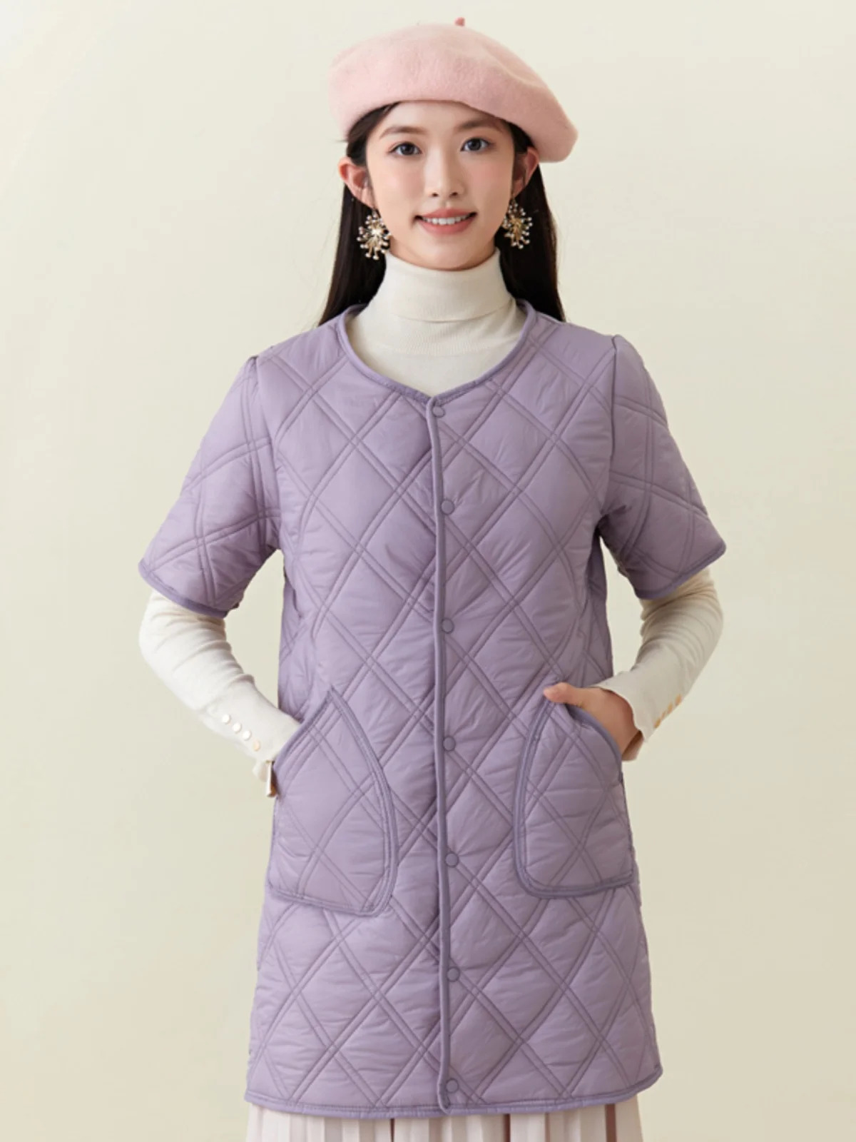 الدفء Thiened طويل خروف المخملية سترة المرأة Faionable جديد Sle أمي الدافئة بال Jaet f Sve تخفيف Sle #3