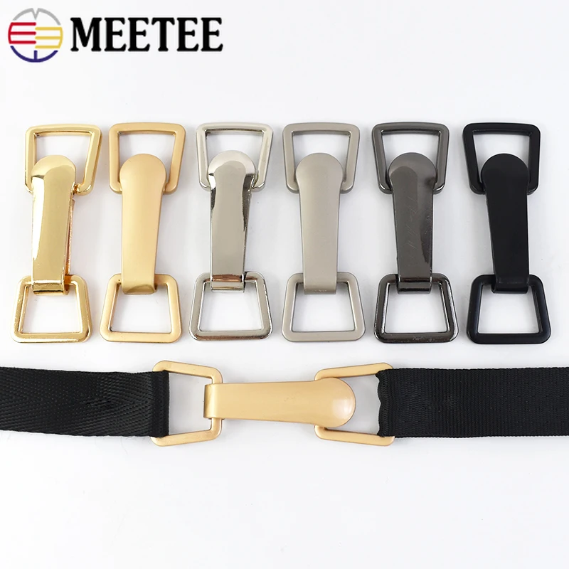 2/4sets Meetee 18*73cm Metal Buttons Garment Hook Buckles Apparel Belt Decor DIY Sewing Clothing Down Coat Supply Accessory