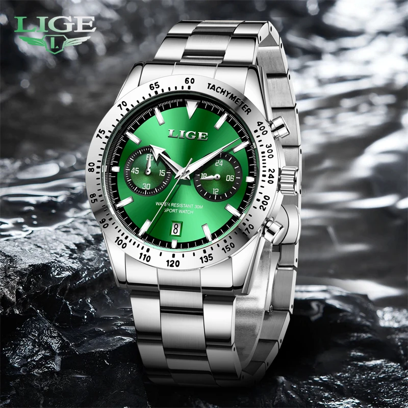 

Новые роскошные мужские часы LIGE: деловые, спортивные, кварцевые, с календарем, водонепроницаемые, из нержавеющей стали.