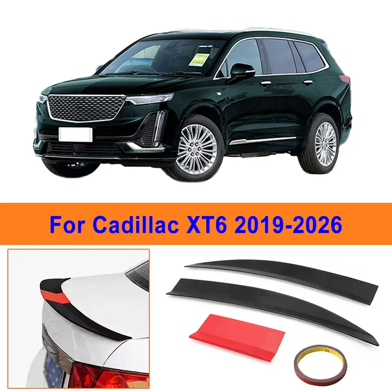 

For Cadillac XT6 2019-2026 3-Section ABS Rear Trunk Spoiler 115-125cm Adjustable Sports Decor Top Wing Car Exterior Parts