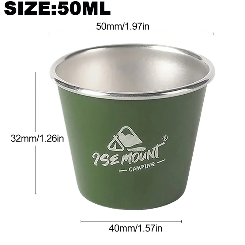 

Набор из 4-х стаканов TRALOW 50 мл из нержавеющей стали для кемпинга - складные походные стаканы для путешествий, кемпинга, пикников, походов, барбекю