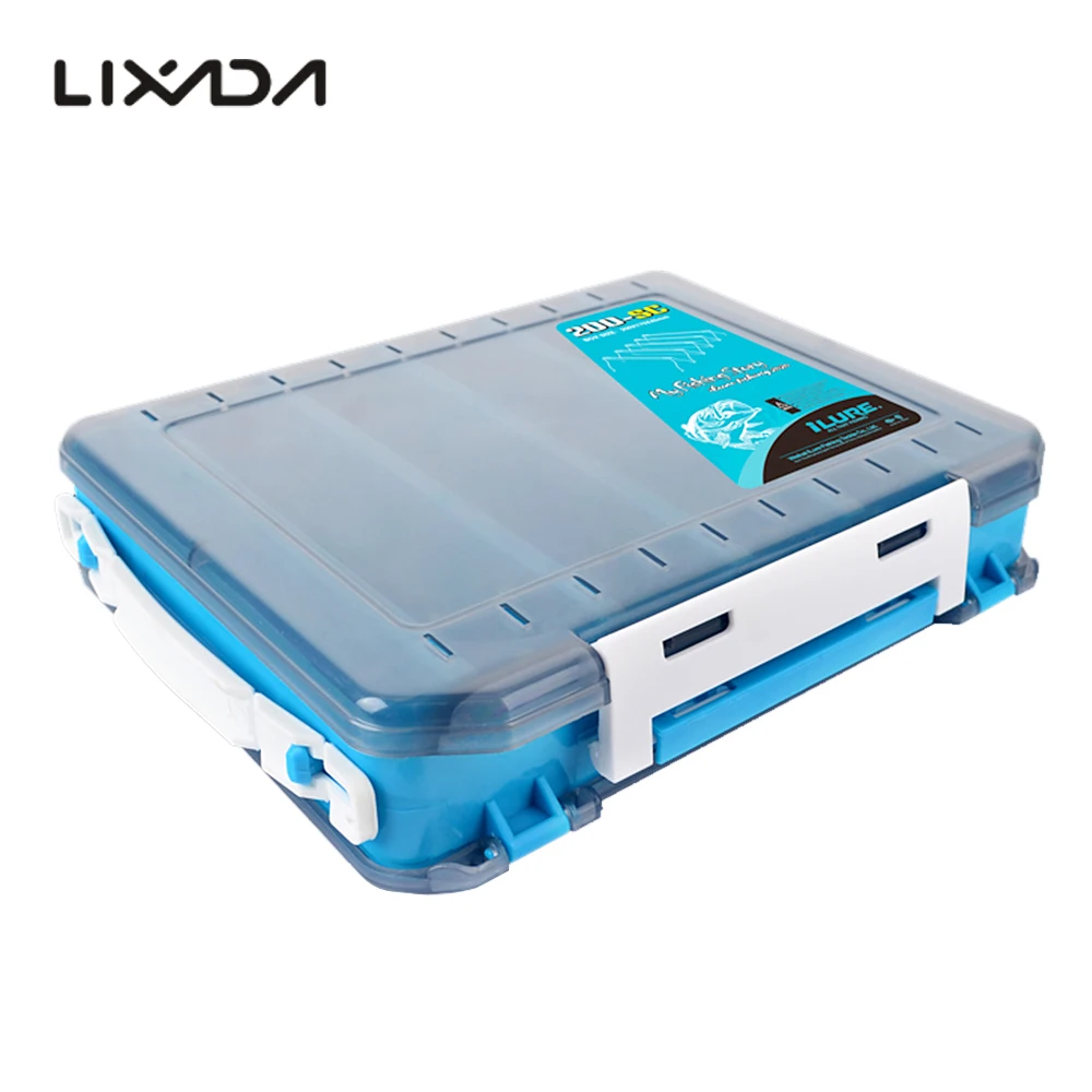 Double Sided Fishing Box Fishing Accessories Lures Hooks Storage Box Fishing Tackle Organizer Box Compartments Bait Lure Hook St