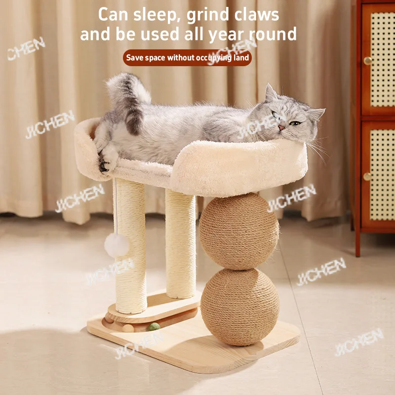 

Cat climbing frame Cat nest Integrated sisal column Grinding claws do not drop debris Large cat scratching ball Multifunctional