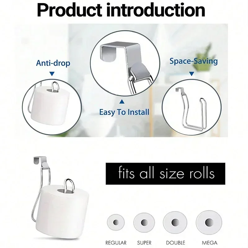 Toilet Paper Holder Self Adhesive Wall Mount No Punching Tissue Towel Roll Dispenser for Bathroom Kitchen Towel Rack