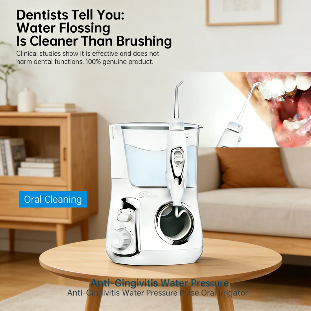 

Professional Electric Dental Oral Irrigator 800ML Capacity 10 Cleaning Modes 5 Jet Nozzles Home Water Teeth Cleaner