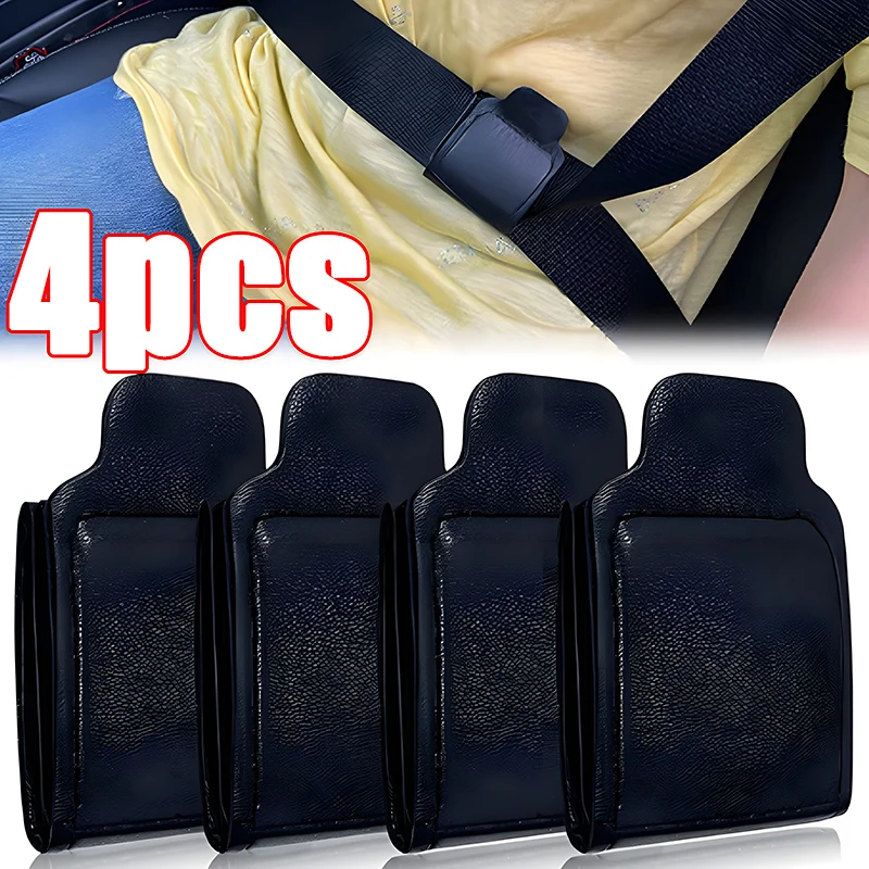 Car Seat Belt Adjuster Children Shoulder Protector Anti-stretch Neck Belly Limiter PU Leather Seat Belt Restrictor Fixing Clip