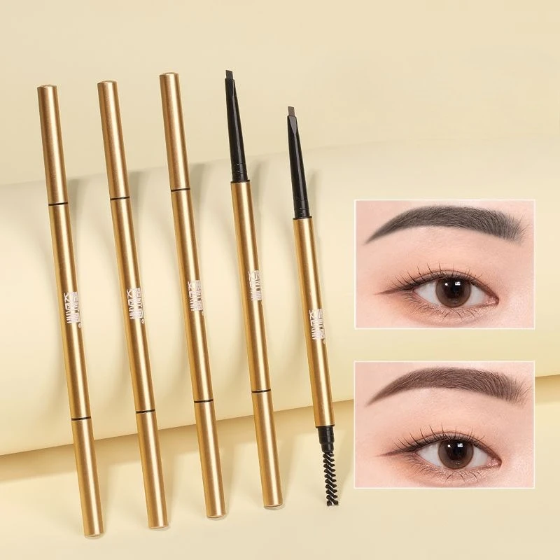 Gold Eyebrow Pencil Eyebrow Pencil for Beginner Extremely Fine Double-headed Eyebrow Pencils Durable and Long Lasting Waterproof