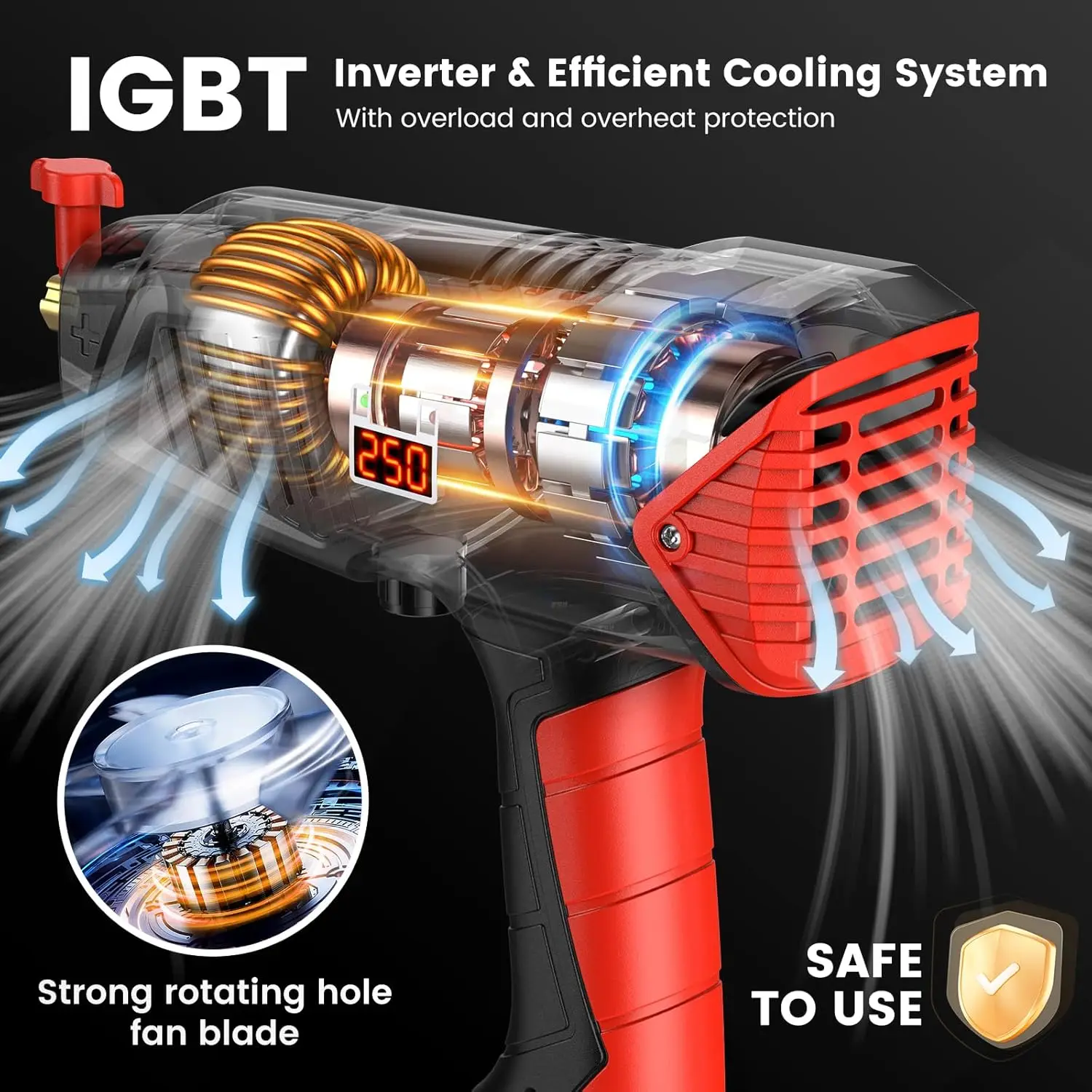 110V Handheld Welder, LCD Display/IGBT Inverter/Rotary Button Adjustment