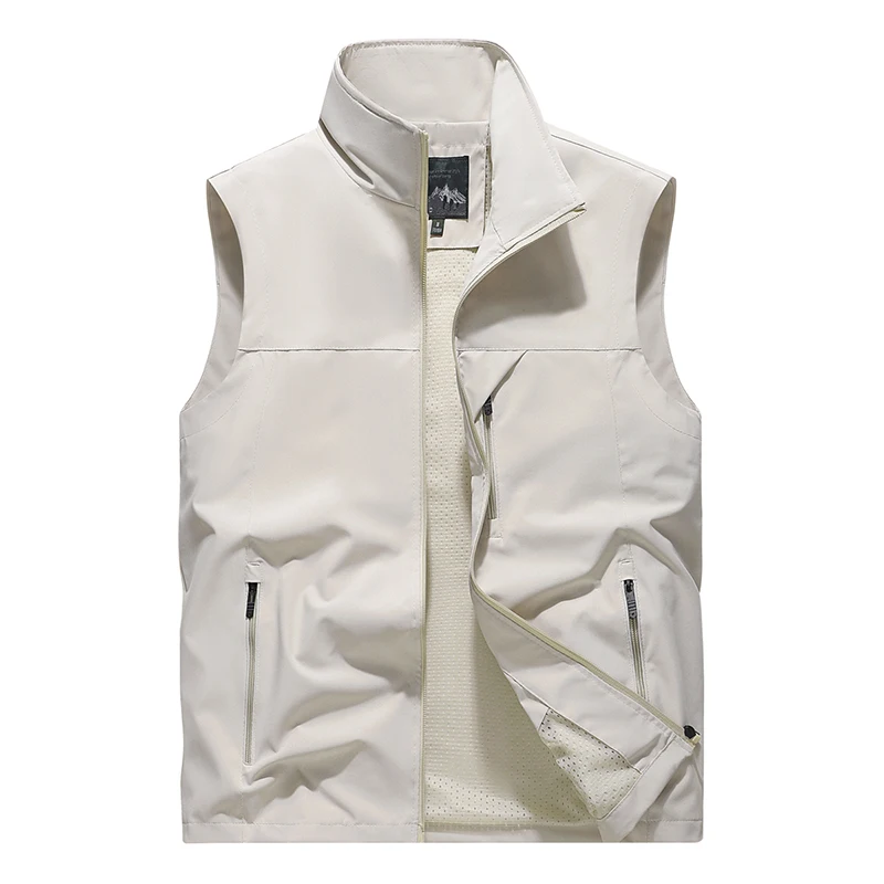 Women Lightweight Sleeveless Jacket Stand Collar Zipper Vest Multi Pocket Outdoor Travel Fishing Casual Waistcoat