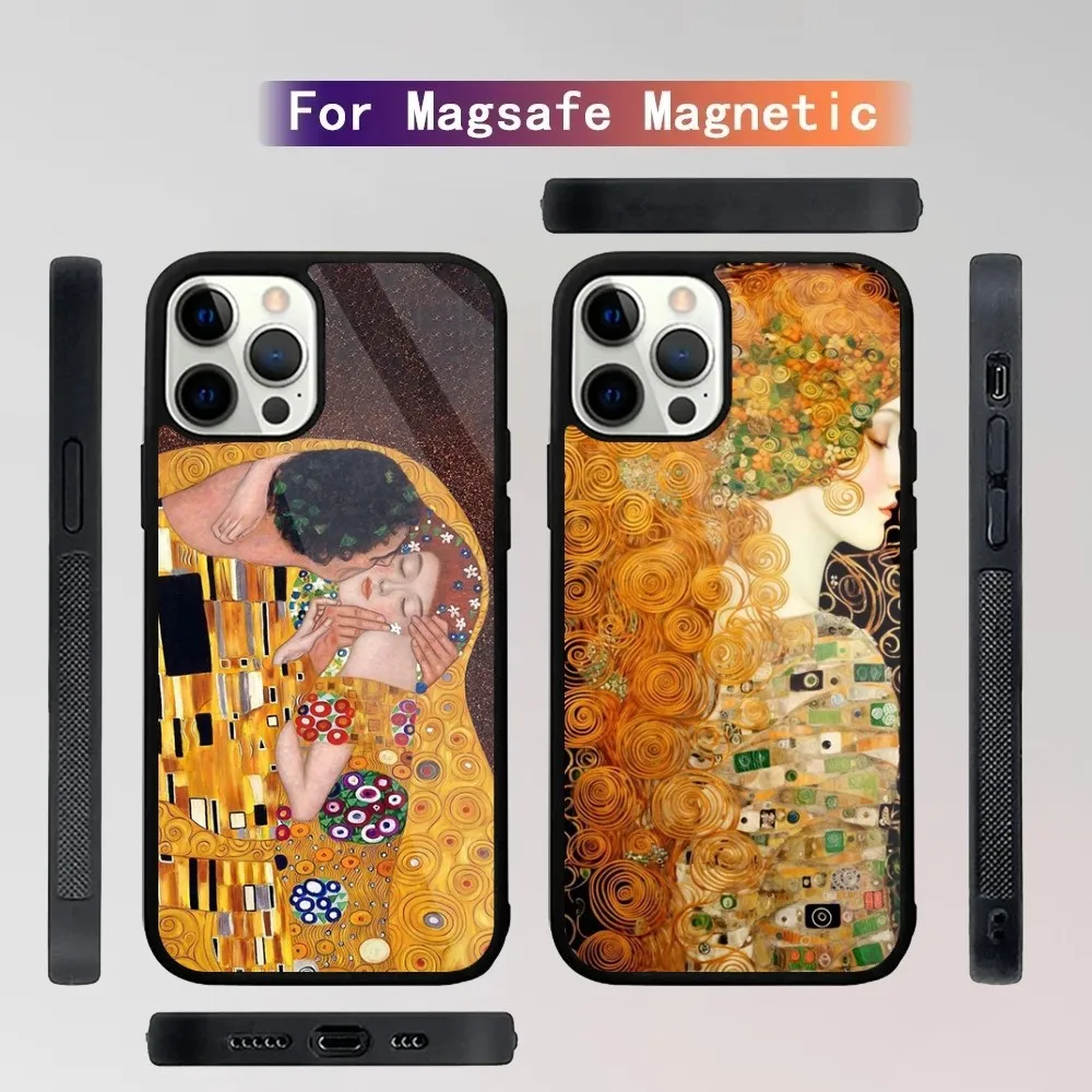 B-By Gustav Klimt   Phone Case For iPhone 15,14,13,12,11,Plus,Pro,Max Mini Magsafe Magnetic Wireless Charging