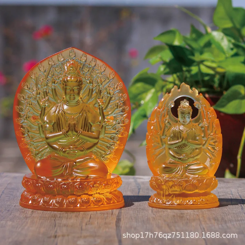 Eight Guardian Deities Buddha Statue Glazed Thousand-Hand Guanyin Void Hidden Bodhisattva Manjushri Ornament Auspicious Cloud Ze