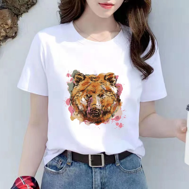 Large size Bear Animal Iron On Patches For DIY Heat Transfer Woman and Man Clothes T-Shirt Thermal Stickers Decoration Printing