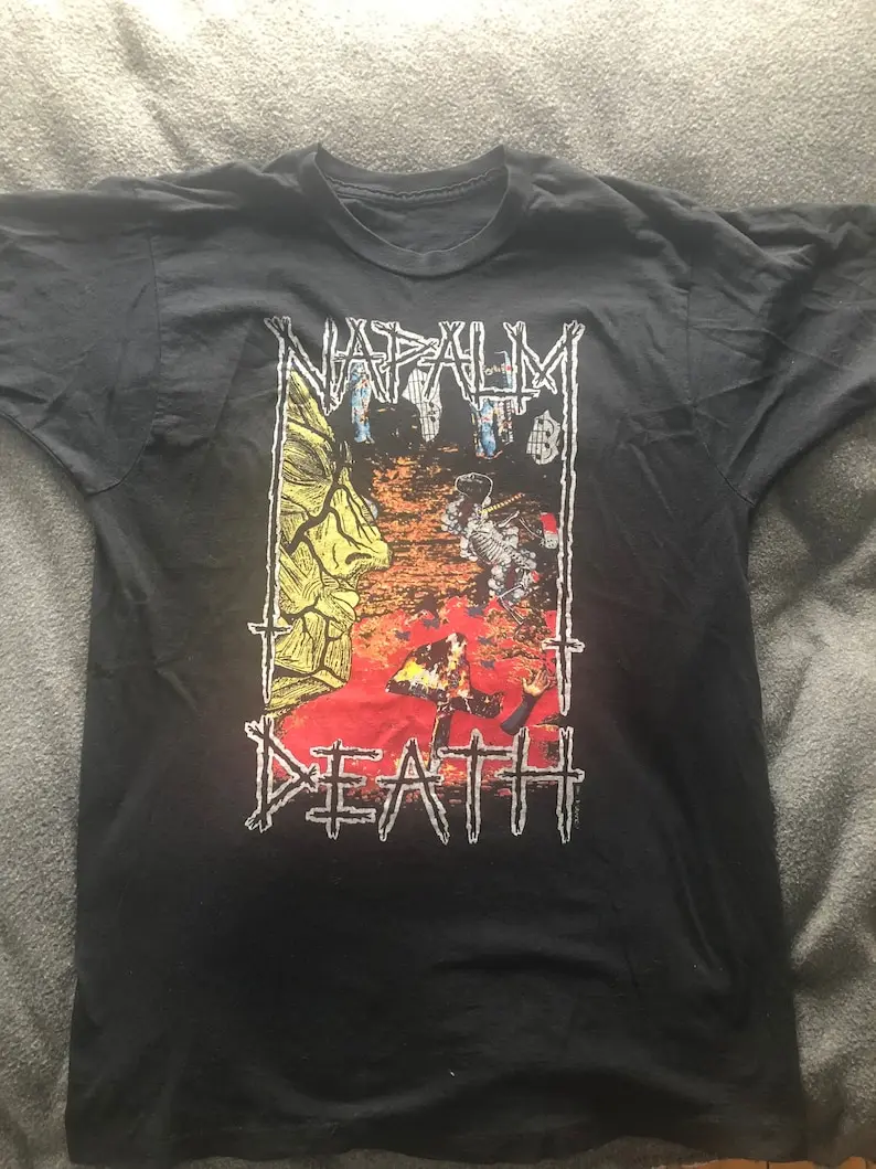 Napalm Death Harmony Corruption shirt earache records 1990 Repulsion Benediction Bolt Thrower Morgoth Morbid Angel Death SOB Obi