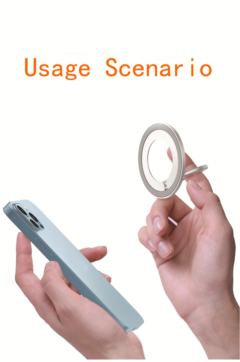 Für Magsafe Magnetische Tragbare Drehen 1 Stücke Starke Saug Rotierenden Klapp 360 Ring Telefon Halter Legierung Tragbare Universal Desktop – Detail 10