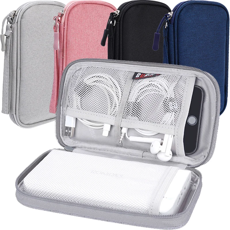 Portable Storage Bag for Power Bank Case Charger Digital Cable Case Earphone Oxford Cloth Earphone Phone Holder for Travel Bags