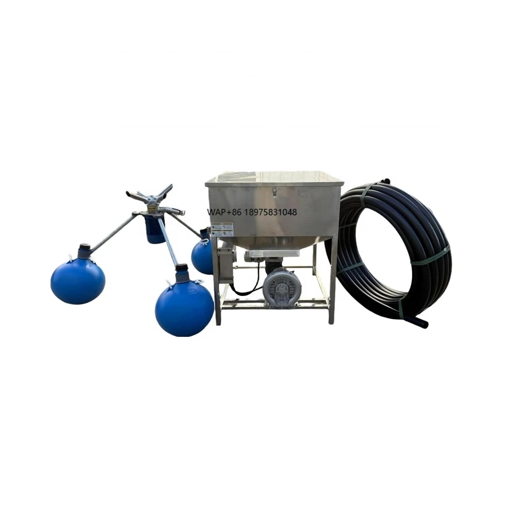 Fully automatic 360-degree stainless steel fish and shrimp pond feed throwing/feed machine aquaculture equipment