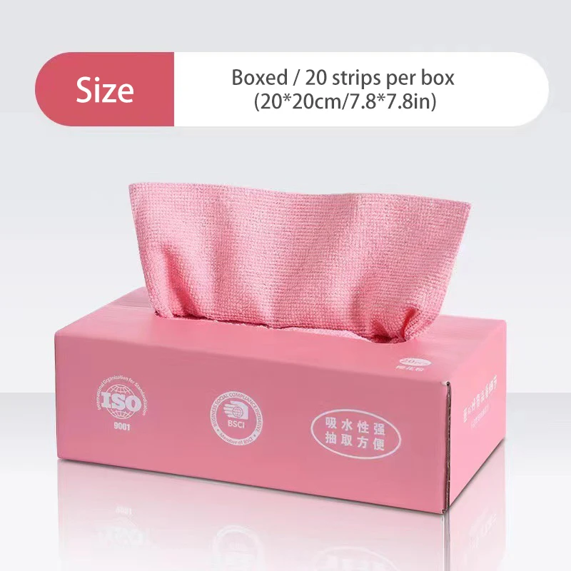 20Pcs/box Microfiber Towel Absorbent Kitchen Cleaning Dishcloth Non-stick Oil Dish Rags Napkins Tableware Home Cleaning Towels