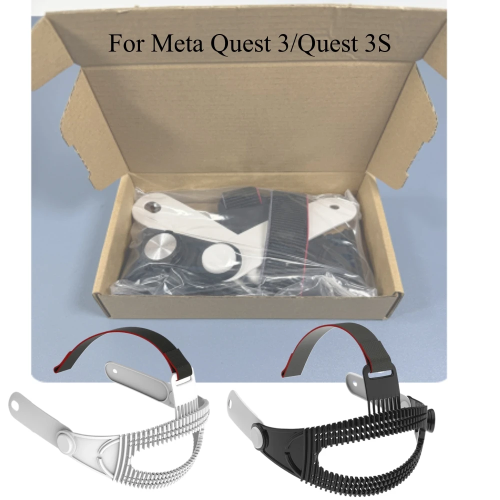 

For Meta Quest 3/Quest 3S Upgraded Ultra-Lightweight Adjustable Soft Head-strap Black/ White VR Headband Accessories