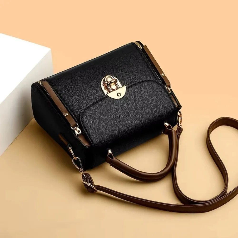 

Fashion Square Shape Vintage Handbag Large Capacity Solid Color Shoulder Bag Small Square Bag