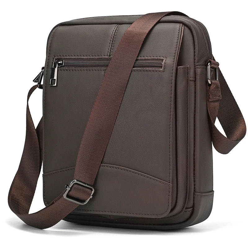 

Casual Fashion Men's Leather Shoulder Bag Genuine Leather Sling Bag Men Male Crossbody Bags Cowhide Messenger Bag Black Coffee