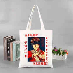 Death Note Light Yagami Near Ryuk L Lawliet Shopping Bag Bolsas De Tela Grocery Shopper Shopping Jute Bag Sacola Reciclaje