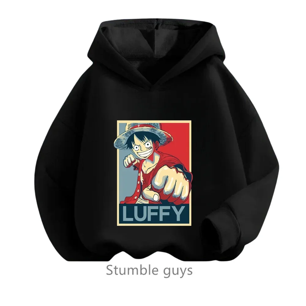 Anime One Pieces Hoodie Kids Clothes Boys Spring Autumn Girls Clothing Teen Cartoon Luffy Zoro Sweatshirt Suit Hooded Goku Tops