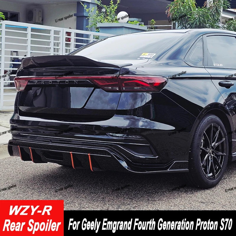 For Geely Emgrand Fourth Generation Proton S70 2022-2024 Rear Luggage Lid Top Pressure Wing Beflectors Wings Carbon Rear Spoiler