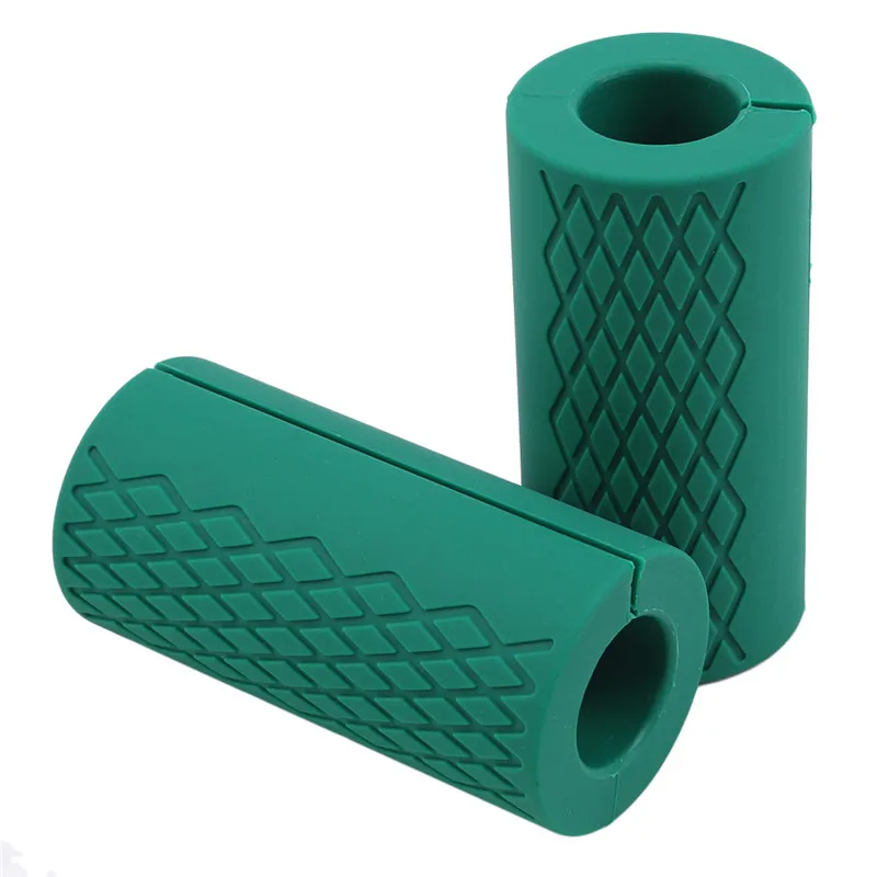 1 paio di impugnature per manubri con bilanciere maniglie per barre spesse Pad antiscivolo in Silicone maniglie per barre spesse Pull Up impugnatura grassa per sollevamento pesi