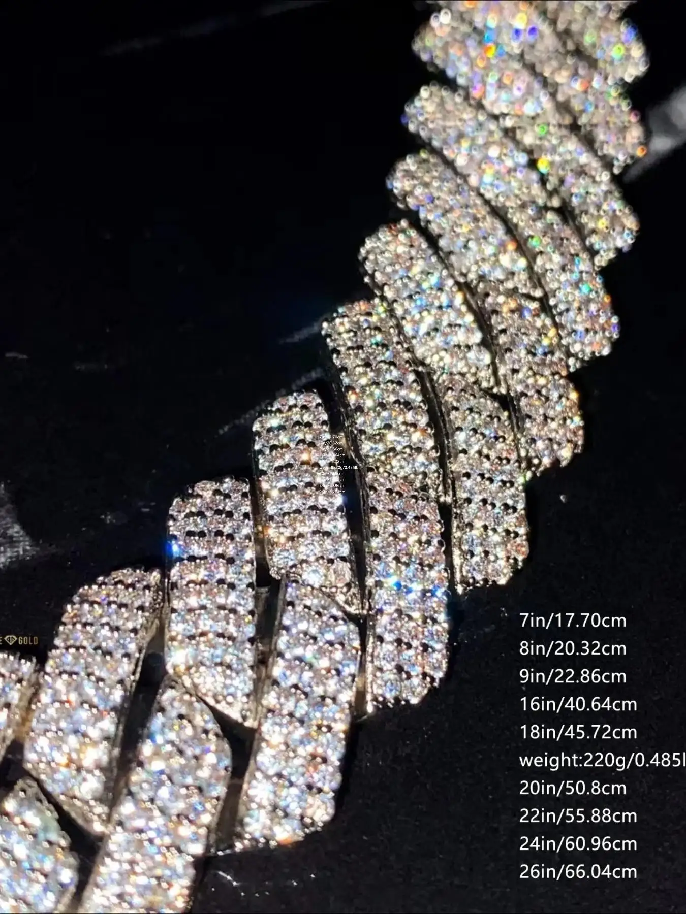 Hip Hop Rapper Heavy 20mm Heavy White Gold Rhodium Plated Ice Crystal Diamond Straight Claw Set Miami Cuban Chain Necklace