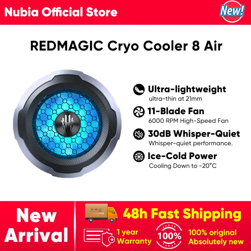 

nubia REDMAGIC Cryo Cooler 8 Air smartphone Gaming phone cooling Suitable for Apple mobile phones oneplus 15 realme poco x7 pro