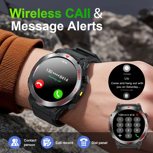 Imagen 2 del producto LAXASFIT 2025 nuevo reloj inteligente reproductor de música linterna LED múltiples modos de entrenamiento llamadas Bluetooth deportes al aire libre Smartwatch