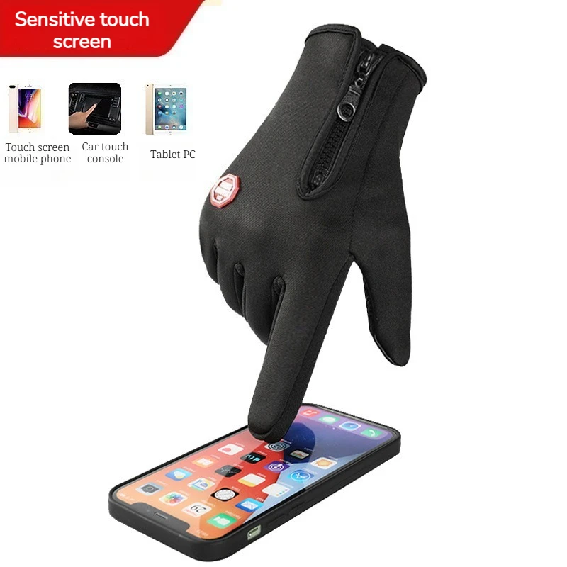 Guantes de ciclismo para deportes al aire libre, guantes de esquí y montañismo en otoño e invierno, pantalla táctil, antideslizantes, impermeables, resistentes al viento, cálidos
