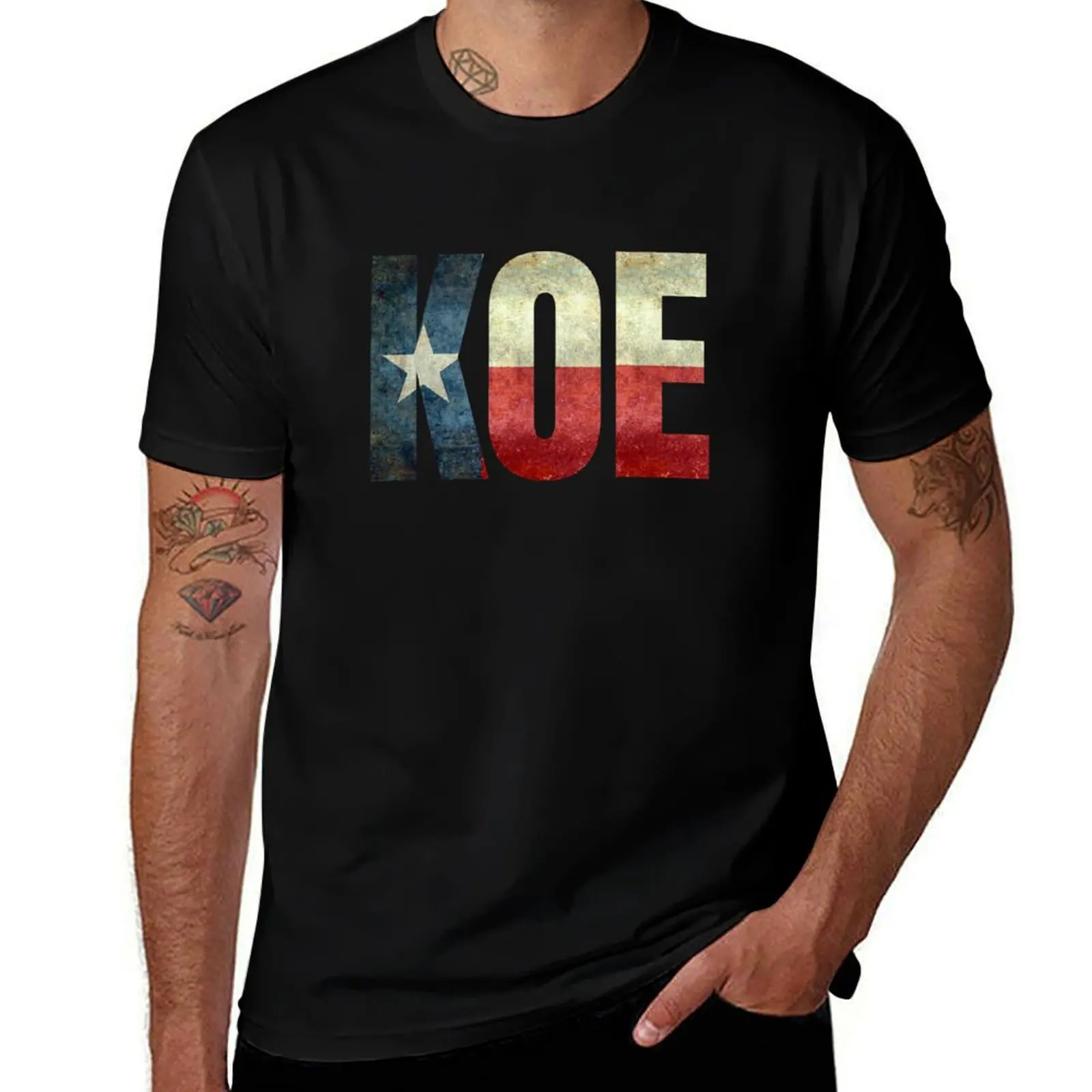 

KOE (Wetzel) Texas Flag T-Shirt anime tshirt t shirts for man cotton funny T-Shirt