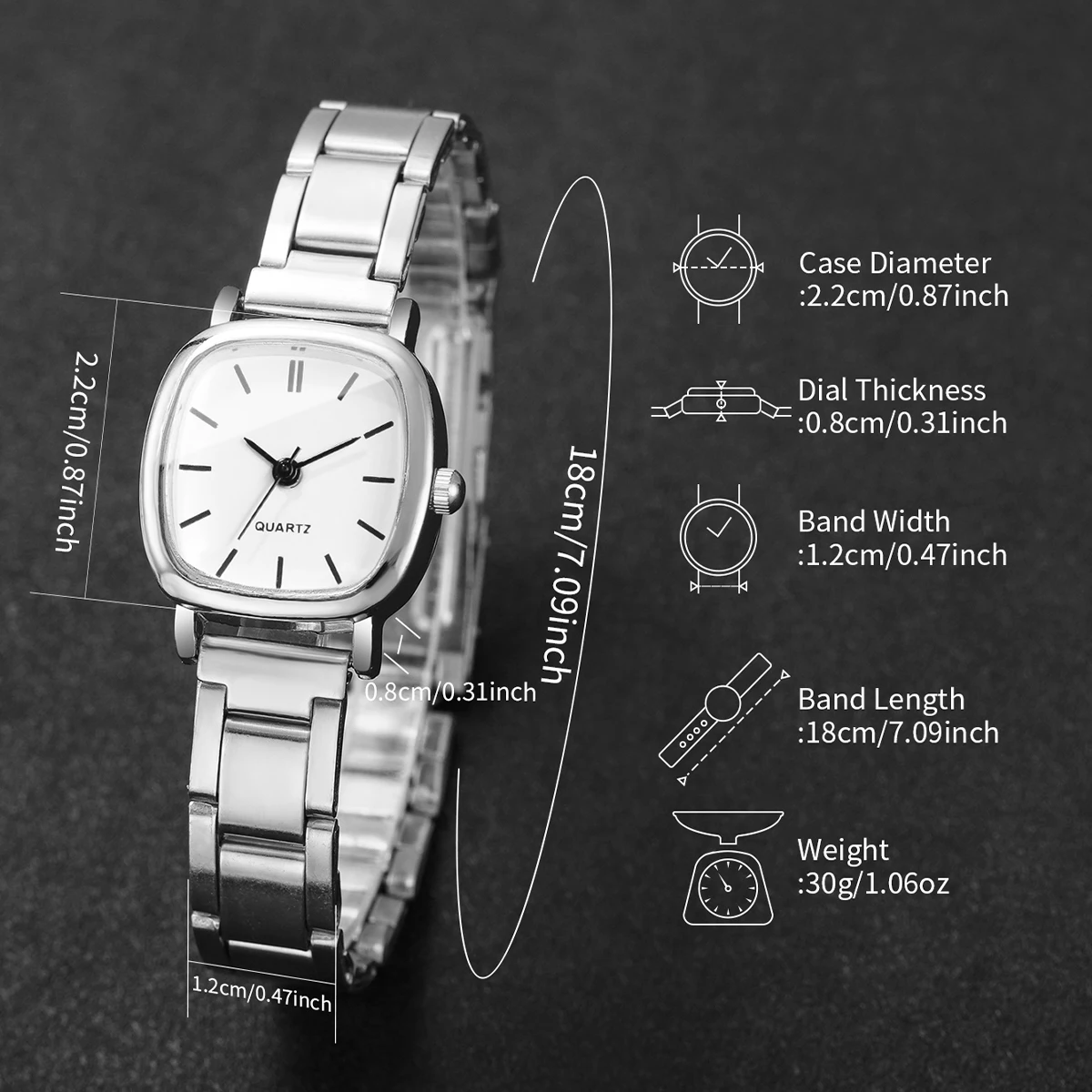 Women's Watch Fashion Leisure Versatile Simple Scale Dial Exquisite Trendy Quartz Watch (Box Not Included)