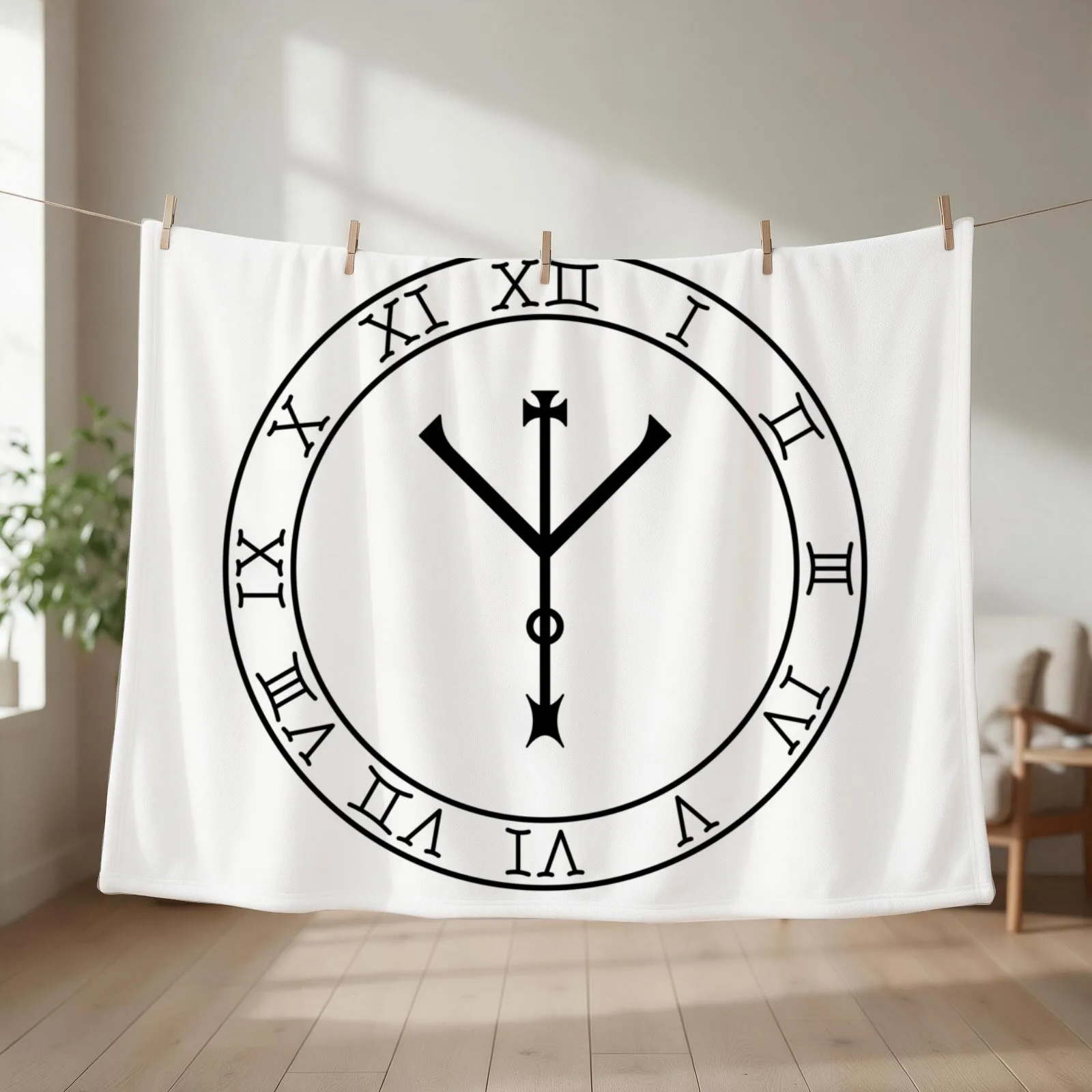 Protection Wheel (in black) Throw Blanket halloween Decorative Throw valentine gift ideas Soft Plush Plaid Blankets