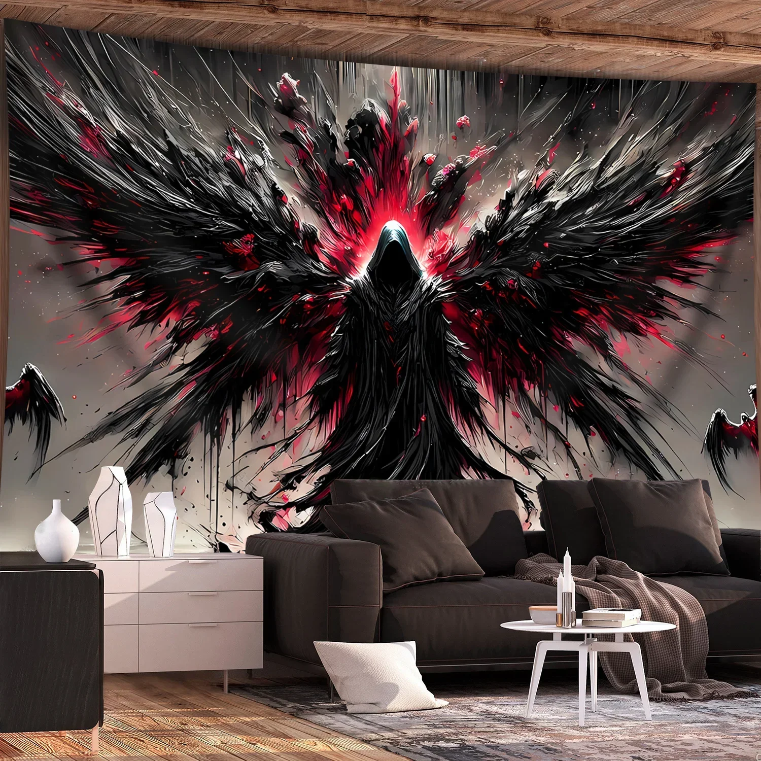 Dark Art Tapestry Gothic Wings Bedroom Living Room Gaming Room Wall Decor Backdrop Room Accent