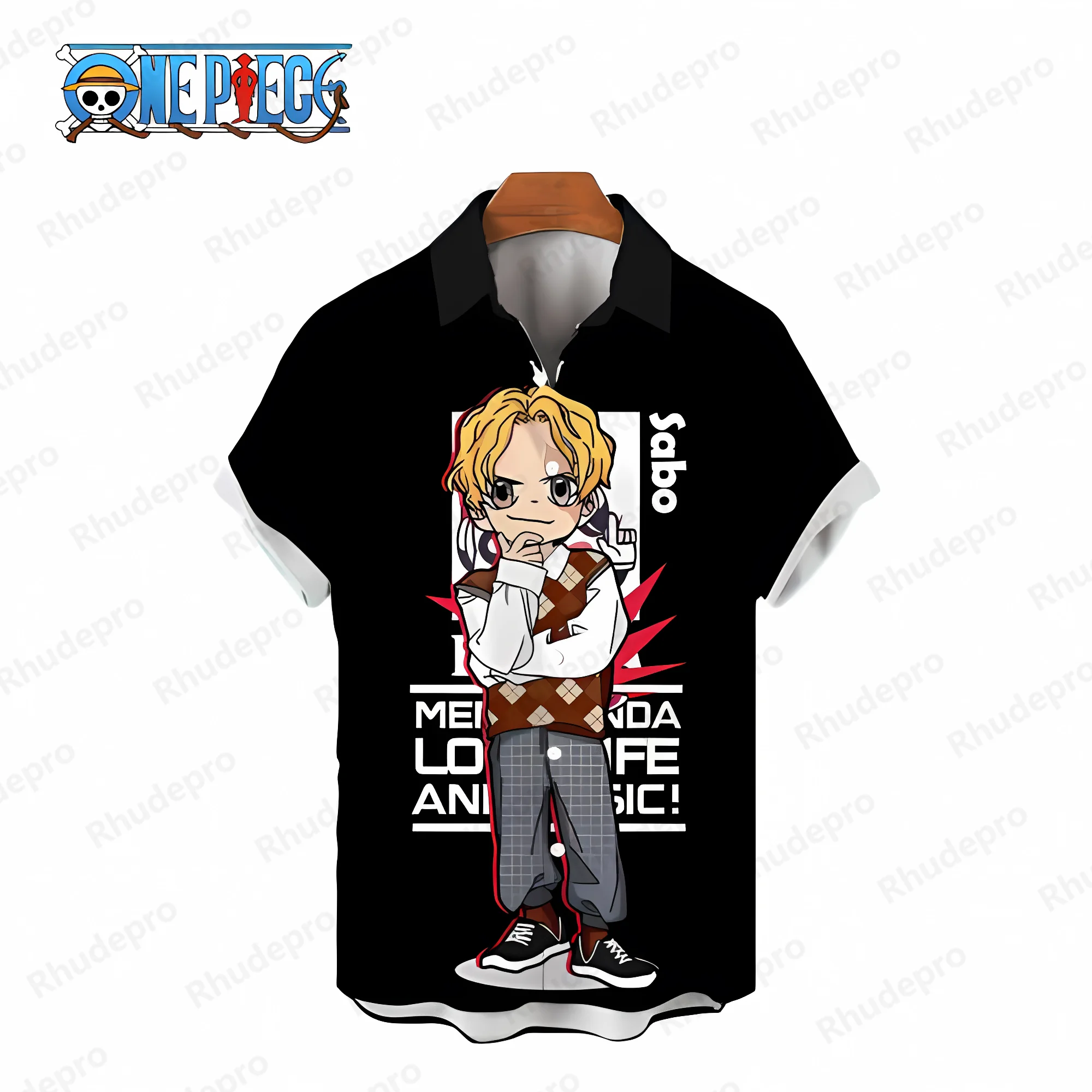 Monkey D Luffy Blouse Cool One Piece Tops Oversized Men's Shirts Mens Clothes Leisure Blouses Social Shirt Fashion Harajuku