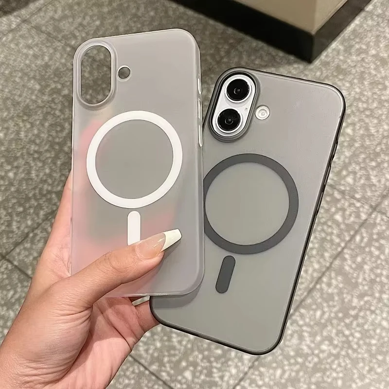 Für Magsafe Fall Für iPhone 17 Fall Funda iPhone 11 16 17 Pro Max 12 13 14 15 17 Air Matte magnetische Drahtlose Lade Fall Abdeckung