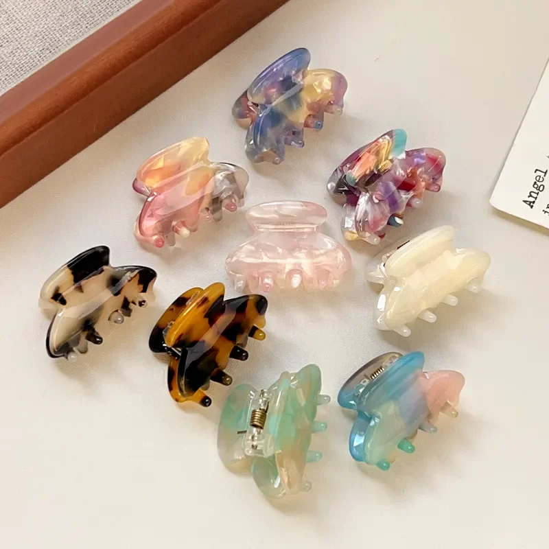 Korean Acetate Hair Claw Clip for Women Small Delicate Shark Clip Top Clip for Fine Hair Fairy Style Headwear Accessories